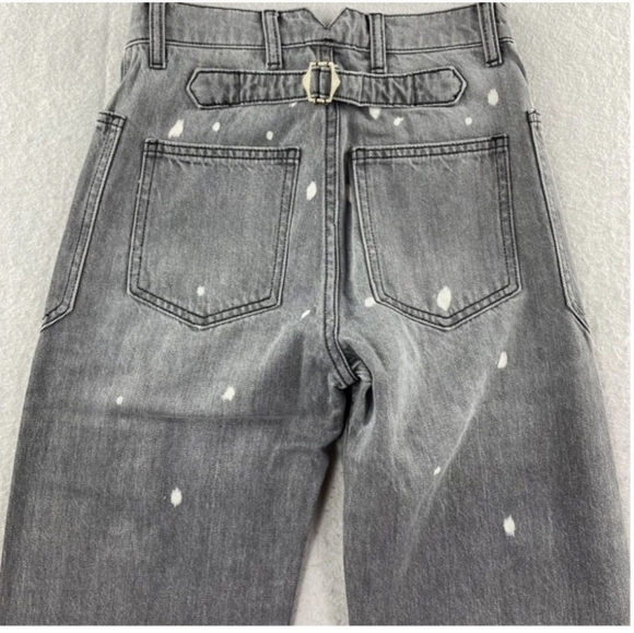 NWT Free People x Sandrine Rose Wide Straight Leg Jeans Button fly Buckle Back - Picture 3 of 5